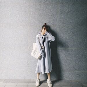 Lily brown Casual Gray Hoodie Dress